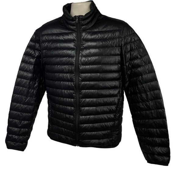 Adidas Varilite Mens Black Duck Down Puffer Zip Up Jacket Medium Pockets Unisex - Picture 1 of 13